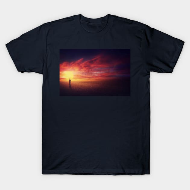 sunset stranger T-Shirt by 1STunningArt